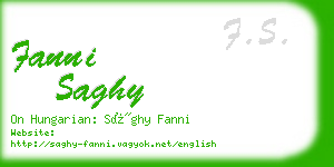 fanni saghy business card